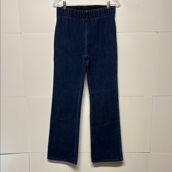 Soft Surroundings Indigo Blue Pull On Boot Cut Denim Jeans Size Small - Picture 1 of 5